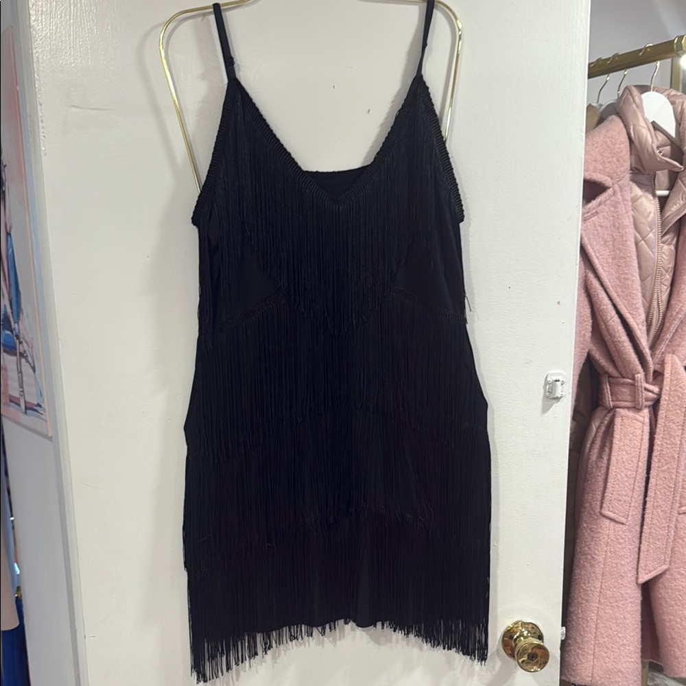 Underground Black Slip Mini Dress with Spaghetti Straps